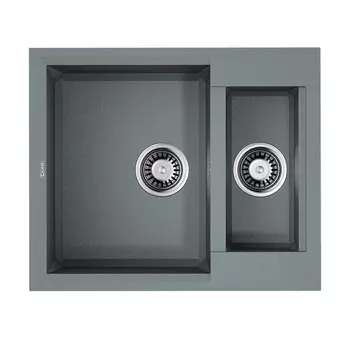 Кухонная мойка 60 см Omoikiri Sakaime 60-2-GR с донным клапаном серый