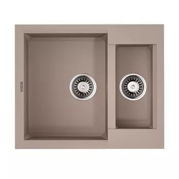 Кухонная мойка 60 см Omoikiri Sakaime 60-2-SA с донным клапаном бежевый