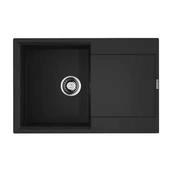 Кухонная мойка 78 см Omoikiri Daisen 78T-BL с донным клапаном черный