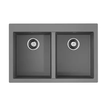 Кухонная мойка 80 см Omoikiri Bosen 80-2-GR с донным клапаном серый
