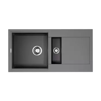 Кухонная мойка 86 см Omoikiri Sakaime 86-2-GR с донным клапаном серый