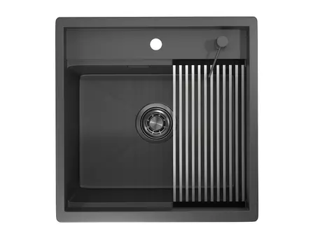 Кухонная мойка Granula Kitchen Space 50 см 5051, ГРАФИТ МАТОВЫЙ