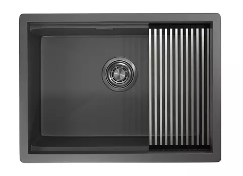 Кухонная мойка Granula Kitchen Space 60 см 6045U, ГРАФИТ МАТОВЫЙ