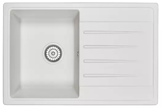 Кухонная мойка Granula Standart 76 см 7602, БЕЛЫЙ