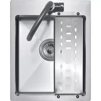 Кухонная мойка Melana ProfLine 40 см MLN-R4050H+коландер сатин