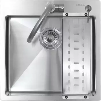 Кухонная мойка Melana ProfLine 50 см MLN-R5050H+дозатор+коландер сатин