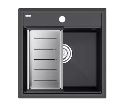 Кухонная мойка Paulmark STEPIA 50 + ADVANCE PM115051-AN+A375-BS антрацит + Коландер ADVANCE