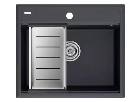 Кухонная мойка Paulmark STEPIA 60 + ADVANCE PM115951-AN+A375-BS антрацит + Коландер ADVANCE