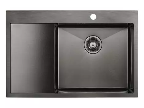 Кухонная мойка Paulmark KRONER 78F PM217851-GMR вороненая сталь