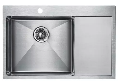 Кухонная мойка Paulmark Elde 78 см PM807851-GML вороненая сталь, левая