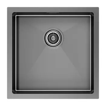 Кухонная мойка Paulmark GERBERG 44 UNI PM254444-GM вороненая сталь