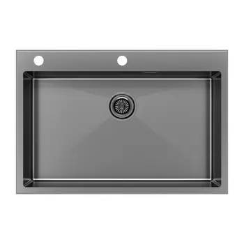 Кухонная мойка Paulmark KRONER-EDGE 75 PM777551-GM вороненая сталь