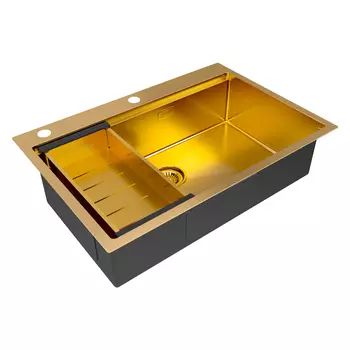 Кухонная мойка Paulmark KRONER-PRO 75 + ADVANCE PM707551-BG+A405-BG брашированное золото