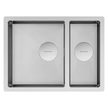 Кухонная мойка Paulmark NEXT 58/2S UNI PM225844-BS брашированная нержавеющая сталь