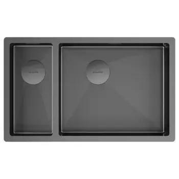 Кухонная мойка Paulmark NEXT 69/2S UNI PM226944-GMR вороненая сталь