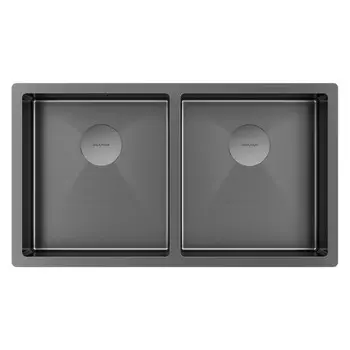 Кухонная мойка Paulmark NEXT 78/2 UNI PM207844-GM вороненая сталь