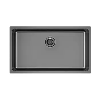 Кухонная мойка Paulmark YUNI 76 UNI YU76-GM вороненая сталь