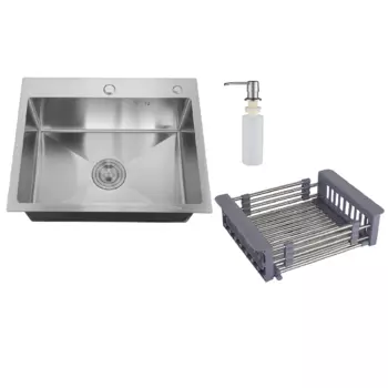 Кухонная мойка с дозатором и корзиной РМС 58 см MR-5843 серая