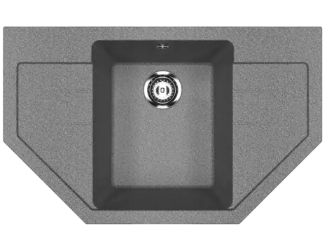 Кухонная мойка Ulgran Classic 78 см U-609-309 темно-серая, угловая односекционная реверсивная