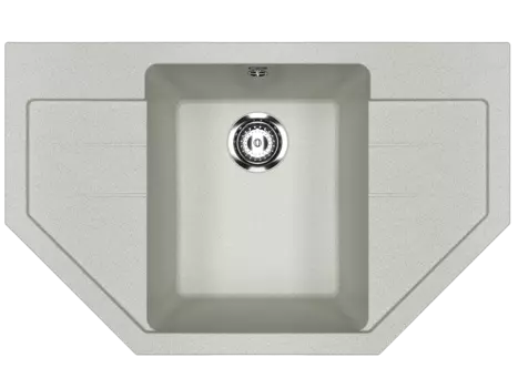 Кухонная мойка Ulgran Classic 78 см U-609-310 серая, угловая односекционная реверсивная