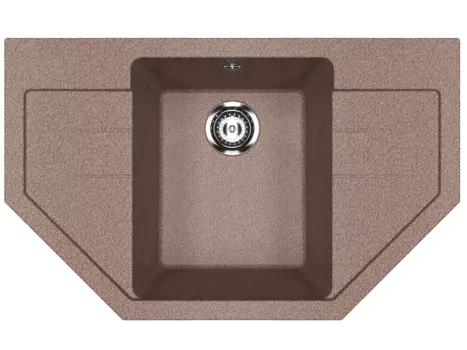 Кухонная мойка Ulgran Classic 78 см U-609-307 терракот, угловая односекционная реверсивная