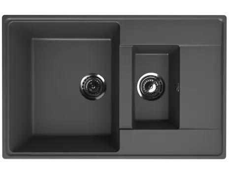 Кухонная мойка Ulgran Quartz 78 см Prima 780 1,5 K-09 черная