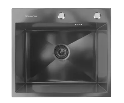 Кухонная мойка Ulgran Steel 50 см US 500-002 темная сталь + Колландер