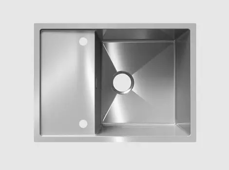 Кухонная мойка Ulgran Steel 68 см US 680-001 реверсивная, брашированная сталь + Колландер