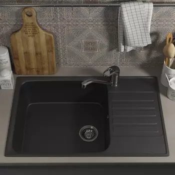 Кухонная мойка Uperwood 400 74 см 391020215 черная