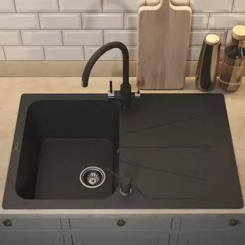 Кухонная мойка Uperwood Quartz Premium UPD-04-04 78 см черная