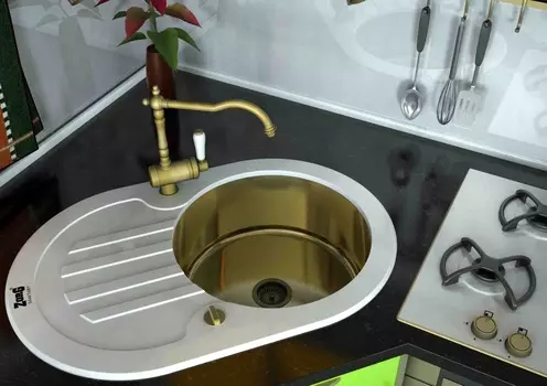 Кухонная мойка ZorG Inox GL 7851 OV White bronze
