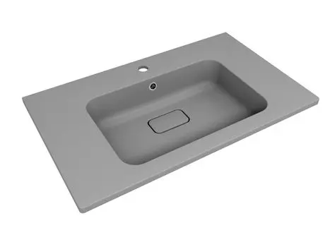 Кварцевая раковина Uperwood Lagoon Quartz 80 см серая матовая, серый шелк