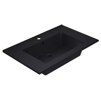 Кварцевая раковина Uperwood Parma Quartz 75 см черная матовая, уголь