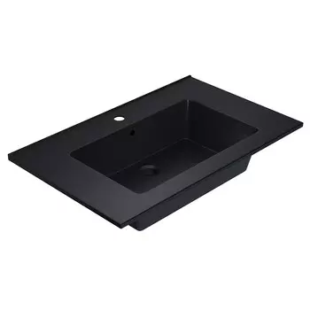 Кварцевая раковина Uperwood Parma Quartz 75 см черная матовая, космос