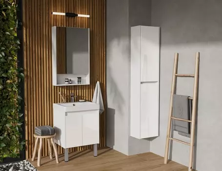 Мебель для ванной Aquaton Сканди Doors 55 см белая глянцевая, матовая