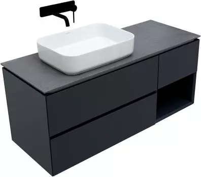 Мебель для ванной Allen Brau Infinity 120 см антрацит матовый левый