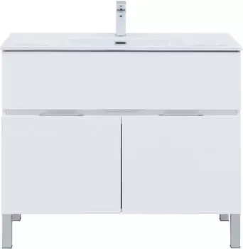 Мебель для ванной Aquanet Алвита New 100 см 1 ящик, 2 дверцы, белый матовый