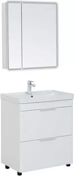 Мебель для ванной Aquanet Ирис New 70 см белый глянец (2 ящика)