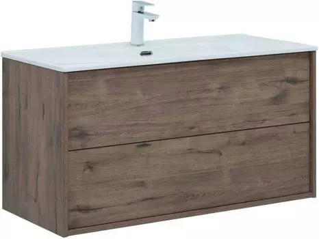 Мебель для ванной Aquanet Lino 100 см дуб веллингтон 2 ящика