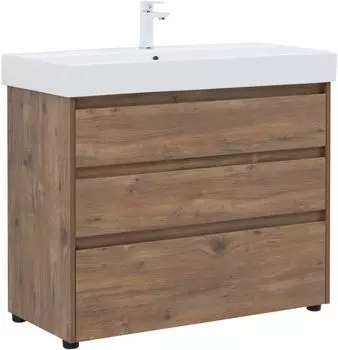 Мебель для ванной Aquanet Nova Lite 100 см дуб рустикальный 3 ящика