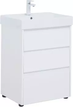 Мебель для ванной Aquanet Nova Lite 60 см белая глянцевая 3 ящика