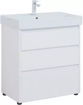 Мебель для ванной Aquanet Nova Lite 75 см белая 3 ящика