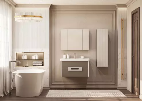 Мебель для ванной Aquaton Ар-Деко 85 см 1A280401DD6E0 2 ящика, кашемир