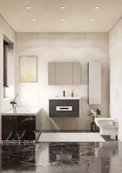 Мебель для ванной Aquaton Ар-Деко 85 см 1A280401DD8D0 2 ящика, серый кобальт