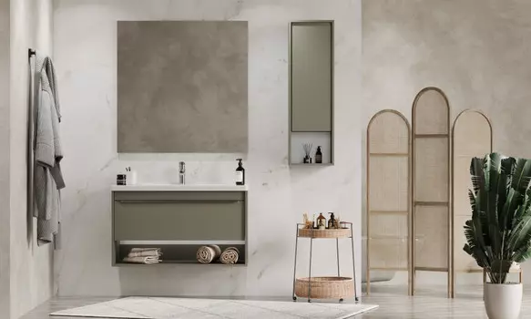 Мебель для ванной Aquaton Хоуп 100 см 1A287401HP9D0 1 ящик, хаки