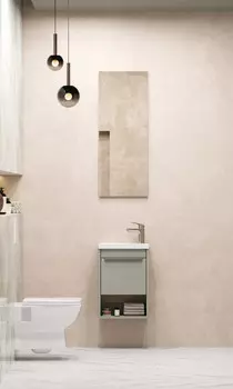 Мебель для ванной Aquaton Хоуп 40 см 1A287101HP9D0 хаки, подвесная