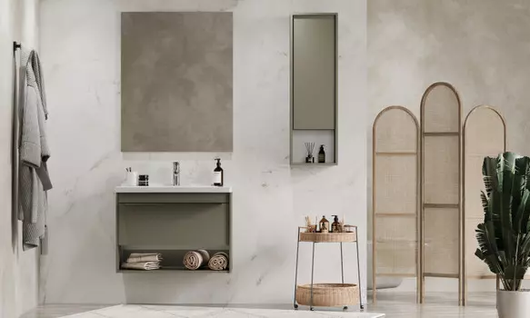 Мебель для ванной Aquaton Хоуп 80 см 1A287301HP9D0 1 ящик, хаки