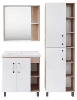 Мебель для ванной ASB-mebel Адель 80 см белый, дуб сонома