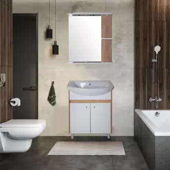 Мебель для ванной ASB-mebel Альпина 70 см белый, дуб золотой