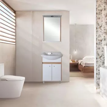 Мебель для ванной ASB-mebel Альпина 50 см белый, дуб золотой